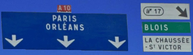 Motorway exit at Blois